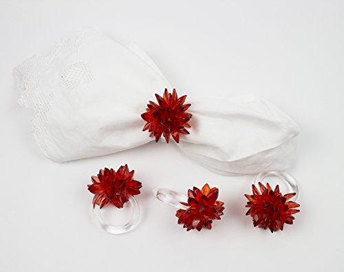 Crystal Design Collection Napkin Rings (Red / 2"x2")