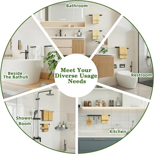 16 Inch Towel Bar (Black / 16-Inch)