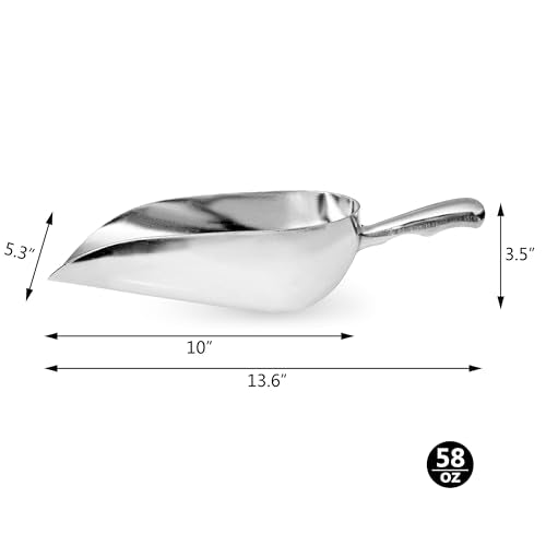 New Star 34585 Cast Aluminum Utility Scoop (58-Ounce / Silver)