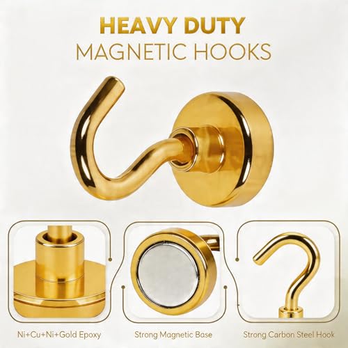Magnetic Hooks (Gold / 0.67 inches)