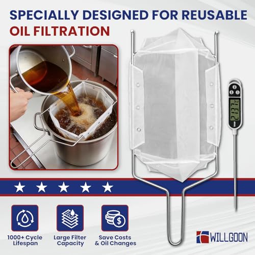 3 Pcs Deep Fryer Filter Bag & Frame Set (3 pcs Fryer Filter Bag & Frame Set)