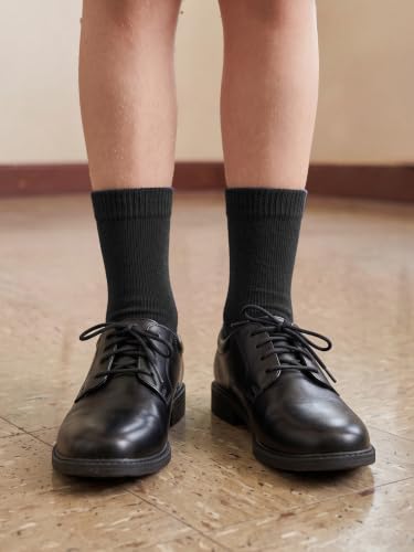 Unisex Kids Boys Girls Soft Cotton School Socks 6 (Medium / Black)