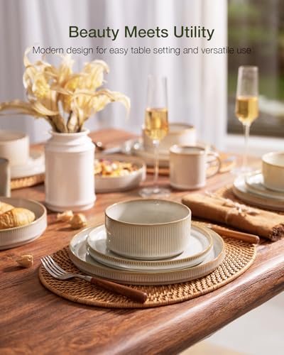 Star Stoneware Dinnerware Set (Cappuccino White)