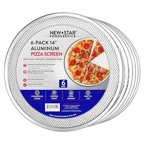Restaurant Grade Seamless Aluminum Pizza Baking Screen (14-Inch / Silver)