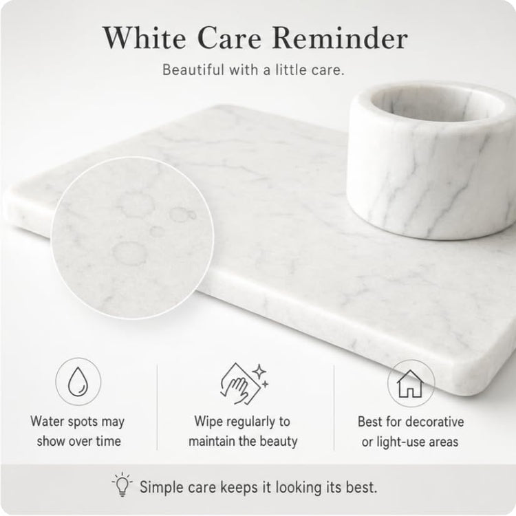 2PCS Water Absorbing Stone Drying Tray for Kitchen Counter & Bathroom Sink (2 Pack - Marble White / 9" x 3.5")
