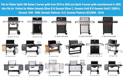 Full Size Griddle Inserts for Weber Spirit I & II 300 Series (22.6" x 17.4" x 2")