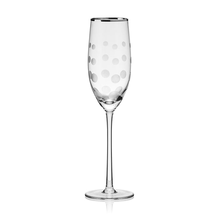 Cheers Set of 4 Platinum Rim Champagne Flutes (Platinum Rim Champagne Flute)