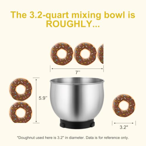 Stand Mixer 3.2Qt Small Electric Food Mixer (Blue)