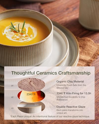 Star Stoneware Dinnerware Set (Cappuccino White)