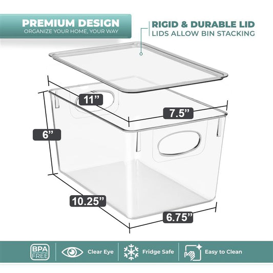 Clear Toy Storage Bins with Lids (Large / 2 Pack)