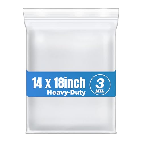30Pcs 14"x18" Thick 3Mil Large Clear Reclosable Zip Seal Lock Plastic Bags (14x18inch(30PCS))