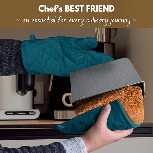 Pot Holders and Oven Mitts Sets for Kitchen Heat Resistant (Teal)