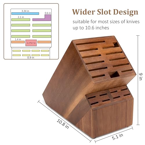 Universal Knife Block Without Knives (Brown-20 Slot)