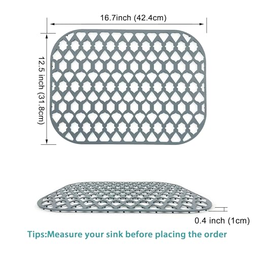 Silicone Kitchen Sink Protectors Mats (Gray (1 Pack))