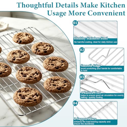 Cooling Rack Silver Stainless Steel Baking Rack for Oven