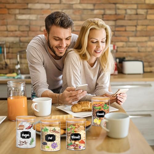 Glass Jars with Bamboo Lids 20 oz (20 oz 12 pcs)