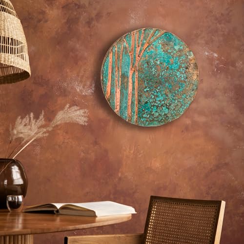 Handmade Wall Hanging Patina Art (patina / 24"L x 24"W)