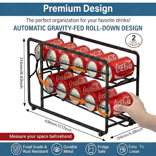 Soda Can Organizer Storage Rack (Black)