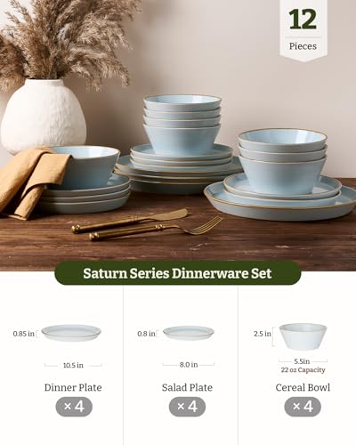 Saturn Dinnerware Sets (Light Blue / 12)