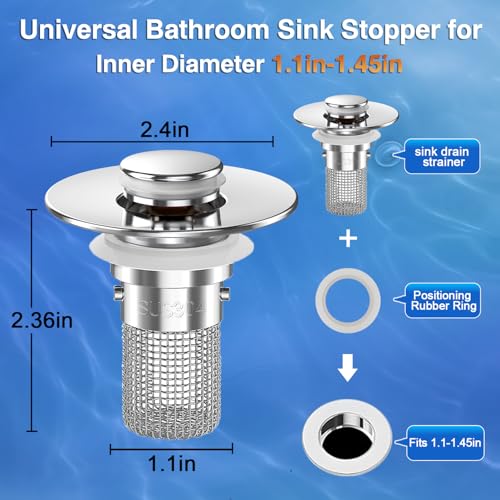 Bathroom Sink Drain Strainer (Sliver-3)