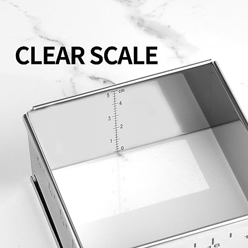 Stainless Steel Extensible Cake Ring Detachable Square Cake Mold Mousse Ring Nonstick Cheesecake Mould Pastry Shaping for Baking ((4.2-7.8) × (4.2-7.8) × 2 in)