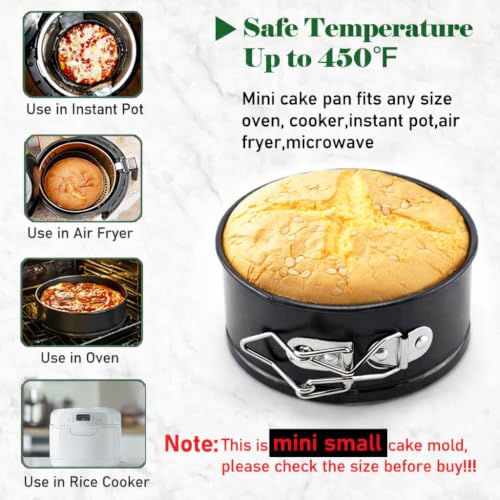 4 Pack Small Springform Cheesecakes Pan 4 Inch Mini 50Pcs Parchment Paper (4" Cake Pans - 4 Pack)