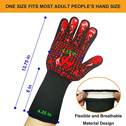 Turkey Fryer BBQ Heat Resistant Gloves (Red)