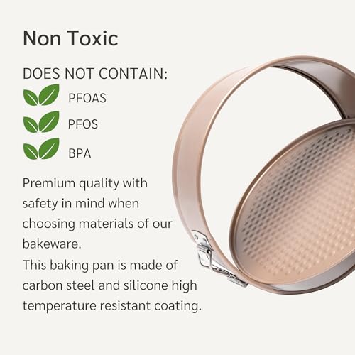 9 inch Springform Pan Nonstick (Champagne Gold / 9'' Springform Pan)