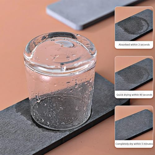 2Pcs Stone Soap Trays Water Absorbing Diatomite Coaster (Dark Gray / 10" x 3.2")