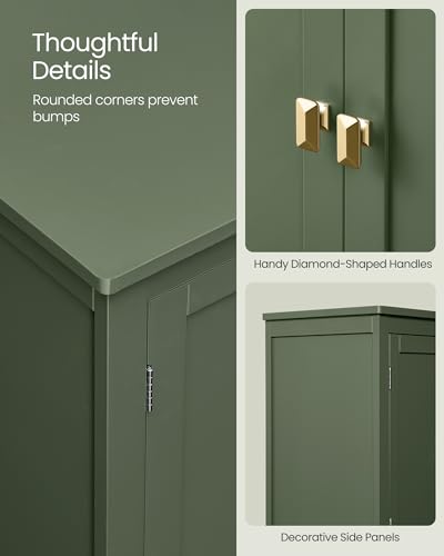 Bathroom Floor Cabinet (Forest Green / 4 Doors)