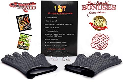 S Silicone Smoker BBQ Gloves (Classic Gray / Small)