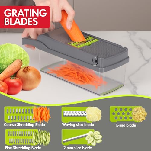 Vegetable Chopper Onion Cutter (10 blade / Gery)