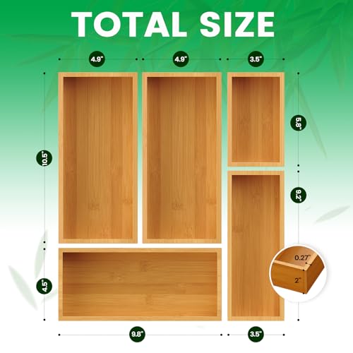 Bamboo Drawer Organizer Set