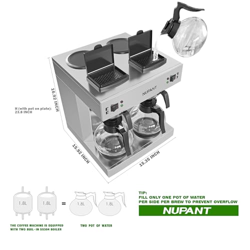 Dual Drip Commercial Coffee Maker 24 Cup Pour Over Coffee Machine (24 Cup - Dual Brewer)