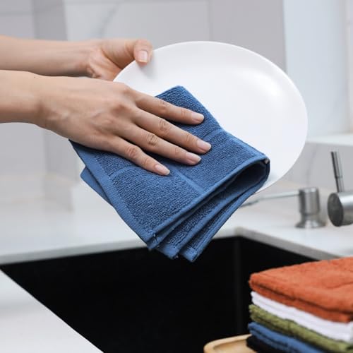 Kitchen Dish Cloths for Washing Dishes (Black / 11x11 inches)