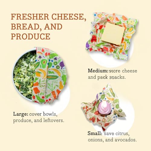 Beeswax Food Wraps (Garden Party / Small, Medium, Large)