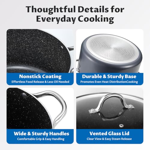 8 Quart Nonstick Stock Pot with Lid (8 Quarts)