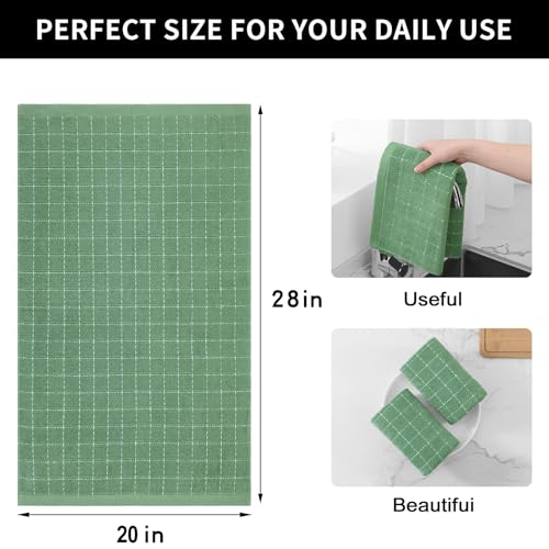 100% Cotton Terry Kitchen Towels (Grass Green / 20 X 28 - 4 Pack)