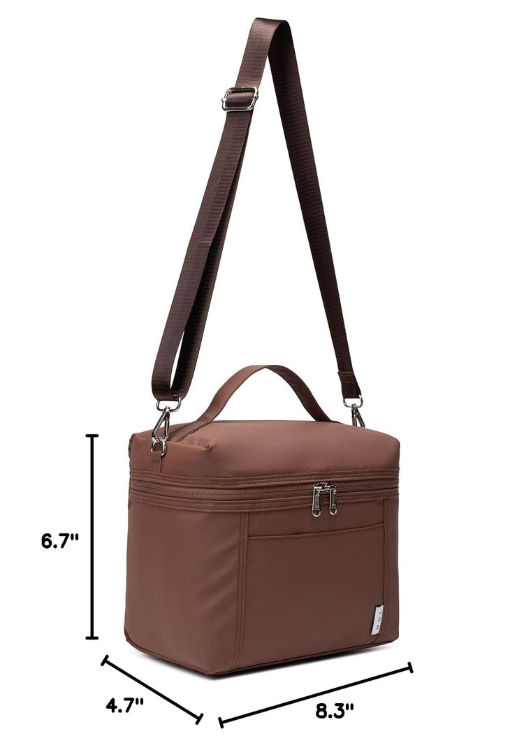 NOL 4 Liters Small Insulated Lunch Bags for Women Cooler Bag Lightweight Nylon Waterproof Lunch Box For Work （Small (Coffee / Small (4 Liters))