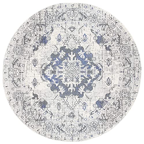 Monaco Round Rug 6'7" (6'7" (Round) / Ivory/Grey)