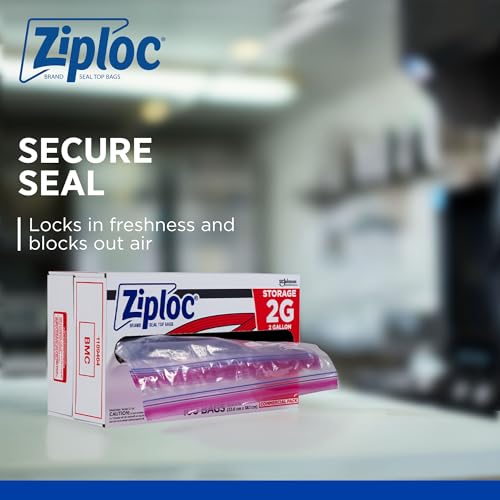 Ziploc Brand Food Storage 2 Gallon Bags (8 Quarts)