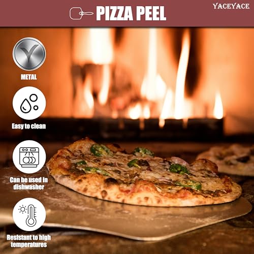 Metal Pizza Paddle with Cutter (12 inch with Cutter / Silver)