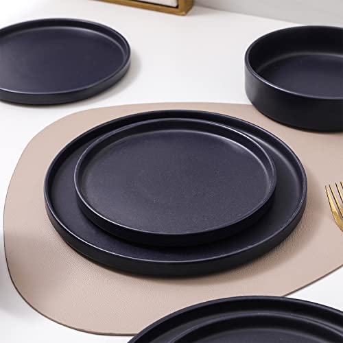 Cleo Modern Stoneware 16 (Dinnerware Set / Service For 4 / Dark Blue)