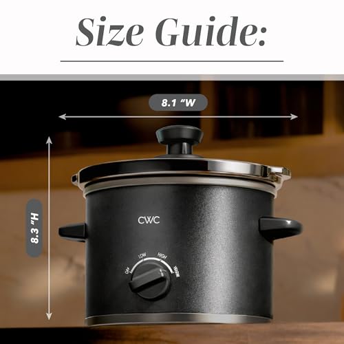 2QT Mini Electric Round Slow Cooker (Black / 2 Quarts)