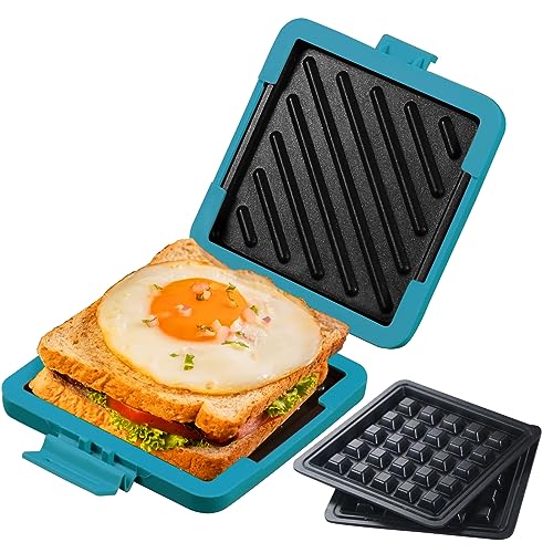 2-in-1 Microwave Sandwich Maker & Waffle Maker, Microwave Grill (Blue / Microwave Sandwich and Waffle Maker)