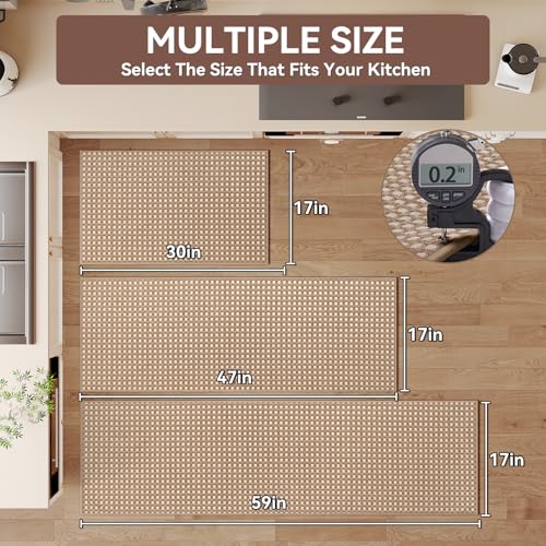 Kitchen Rugs Kitchen Mats for Floor Non Slip Washable Brown 17"x30" (Brown / 17"x30")