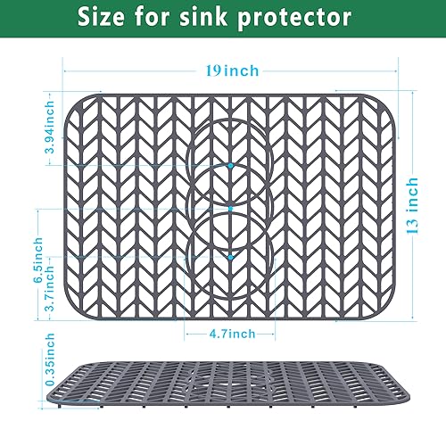 Sink Protectors for Kitchen Sink 19x13 & 24x12.5 & 13x11 & 26x14 & 28x14 & 29x15 (19"x 13" 3 Reserved Holes)