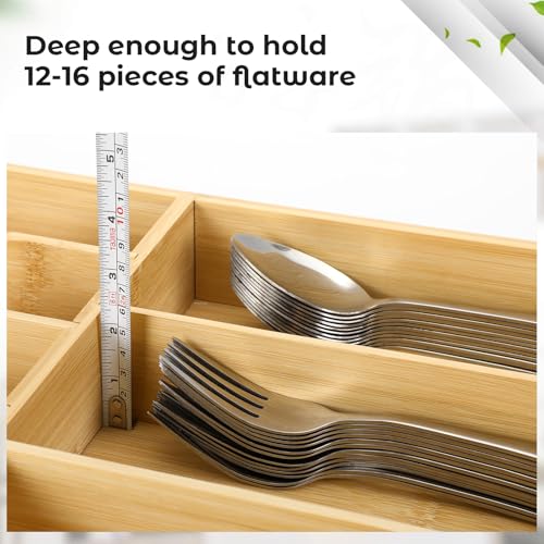 Silverware Organizer for Kitchen Drawers (19.3''D 18.8''W)