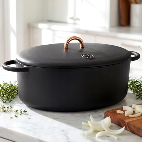 6.75 Quart Enameled Cast Iron Dutch Oven Pot w (Pepper)
