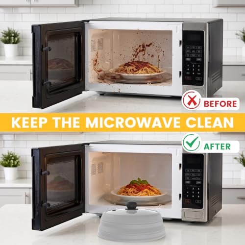 Silicone Microwave Splatter Cover Collapsible for Food Plate Bowl 9.8 inch (grey / 9.8 inch)